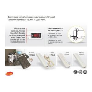 PROLONGADOR ZAPATILLA 6 TOMAS MULTINORMA C/CABLE 1.5 MTS EXULTT - Vista 3