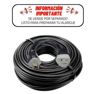 CABLE PARA HACER ALARGUE NEGRO 3X1.5 MM X 50 METROS + FICHAS - Vista 3