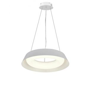 LAMPARA COLGANTE LED ACERO BLANCO 22W PIETRO DISEÑO MODERNO LEUK