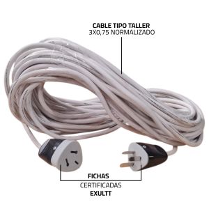ALARGUE PROLONGADOR BLANCO 3X0.75 MM 5 MTS - Vista 2