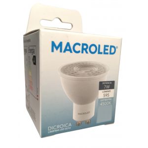LAMPARA DICROICA LED 7W GU10 DE PVC MACROLED - Vista 4