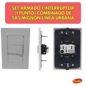 SET ARMADO 1 INTERRUPTOR (PUNTO) COMBINADO (5X5 O 10X5) LINEA URBANA EXULTT - Vista 5