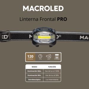 LINTERNA LED PRO MINERO 3W COB 120LM MACROLED - Vista 5