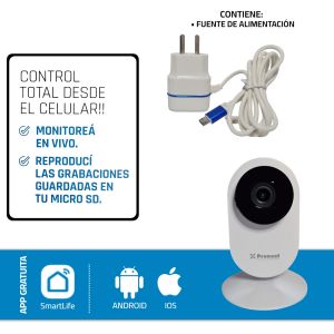 CAMARA DE SEGURIDAD IP SMART WIFI FULL HD 1080P GRABA AUDIO PRONEXT - Vista 7