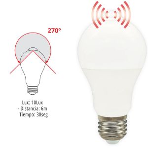 LAMPARAS LED ESPECIALES FOTOCELULA Y SENSOR DE MOVIMIENTO - 10W LUZ DIA TBCIN - Vista 2