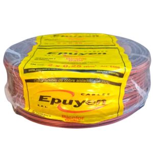 CABLE BIPOLAR BAFLE AUDIO BICOLOR ROJO Y NEGRO 0.25MM X 100 MTS EPUYEN - Vista 2