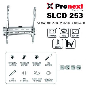 SOPORTE LCD SLCD253 DE 26" A 52" FIJO INCLINABLE PRONEXT - Vista 3