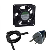 TURBINA 120X120 220V + 2 MTS BIPOLAR NEGRO + 1 FICHAS MACHO AXIAL