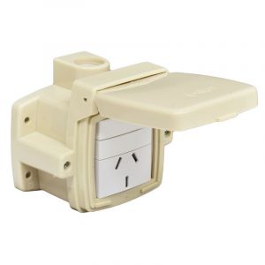 CAJA CAPSULADA EXTERIOR 1 PUNTO Y TOMA 10 AMP C/ TAPA EXTERIOR EXULTT - Vista 2