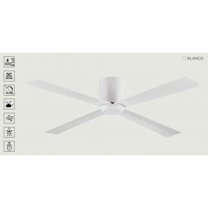 VENTILADOR DE TECHO BLANCO 452C SIN LUZ 48” MOTOR DE ALTA EFICIENCIA LEUK - Vista 2