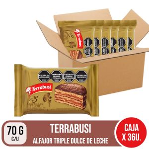 ALFAJOR TERRABUSI TRIPLE DULCE DE LECHE 70 GR X 36 UNIDADES