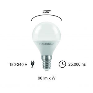 LAMPARA GOTA LED 6W E14 MACROLED - Vista 6