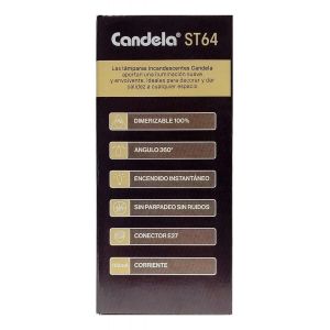 LAMPARA CANDELA LINEA VINTAGE INCANDESCENTE ST64 24W LUZ CALIDA - Vista 6
