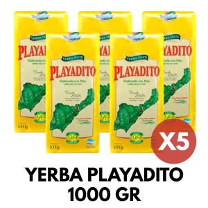 PAQUETE YERBA PLAYADITO 1000 GR X5 UNIDADES+ EDULCORANTE HILERET MATE LIQUIDO 400 ML - Vista 2