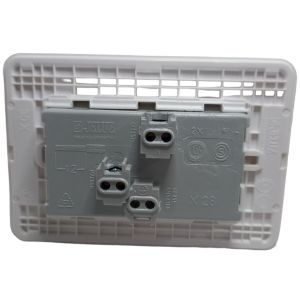 BASTIDOR JELUZ MITO COMPLETO TOMA DOBLE PUENTEADO  BL/BL - Vista 3