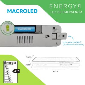 LUZ DE EMERGENCIA 60 LED AUTONOMA MACROLED - Vista 5