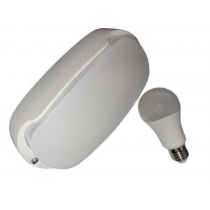 TORTUGA EXTERIOR BLANCO STAR BOX + LAMPARA 7W CALIDA E27 MACROLED