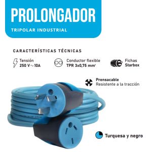 ALARGUE PROLONGADOR 3X0.75MM DE 20 MTS STAR BOX - Vista 3