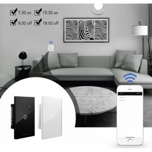 LLAVE LUZ PARED INTERRUPTOR WIFI TOUCH SMART 1 CANAL MACROLED - Vista 6
