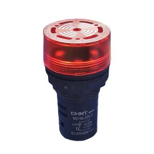 LLAVE PILOTO OJO DE BUEY 22 MM CORTO C/ZUMBADOR 220V CHIN ROJO - Vista 2