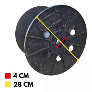 CARRETEL BOBINA PLáSTICO 18.3X28 CM NEGRA - Vista 4