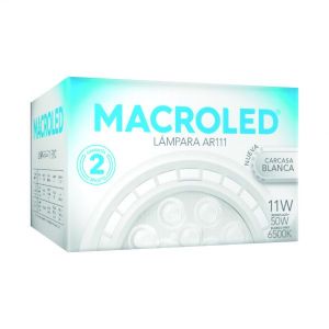LAMPARA AR111 LED 11W GU10 DE PVC BLANCA MACROLED - Vista 4