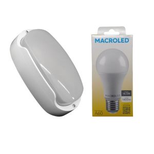 TORTUGA EXTERIOR BLANCO STAR BOX + LAMPARA 14.5W CALIDA E27 MACROLED - Vista 2