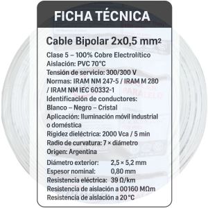 CABLE BIPOLAR 0.50 MM X 100 METROS EPUYEN - Vista 4
