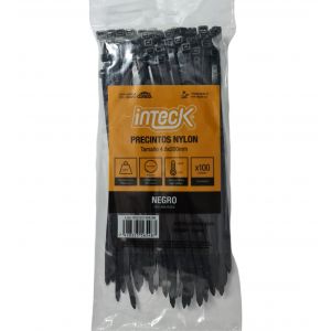 PRECINTO DE NYLON 4.8MM X200MM - NEGRO X 100 UNIDADES INTECK - Vista 1