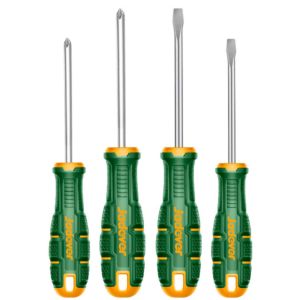 SET 4 DESTORNILLADORES JADEVER C/MANGO DE GOMA ANTIDESLIZANTE JDSSA404