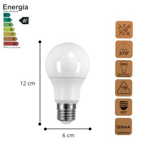 LAMPARA BULBO LED 15 WATT CANDELA COLOR FRIO X5 UNIDADES - Vista 4