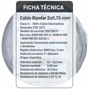 CABLE BIPOLAR 0.75 MM X 100 METROS EPUYEN - Vista 9