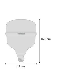 LAMPARA BULBON LED 38W E27 PVC 120X168MM MACROLED - Vista 3
