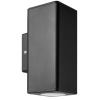 ARTEFACTO DE APLICAR EXTERIOR CUADRADO, COLOR NEGRO, BIDIRECCIONAL, IP54, AC100240V, GU10, 9W MAX