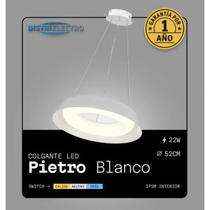 LAMPARA COLGANTE LED ACERO BLANCO 22W PIETRO DISEÑO MODERNO LEUK - Vista 4