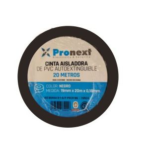 CINTA AISLADORA 20M NEGRA 0.13MM*19MM PRONEXT