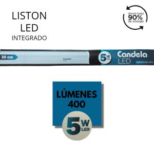 LISTON LED 5W 30 CM T5 FRIO PVC 220V IP20 CANDELA - Vista 5
