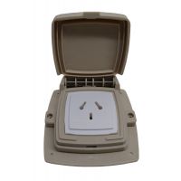 LLAVE 1 TOMA 10A (ESPECIAL) CAPSULADO P/ EMBUTIR BEIGE EXULTT