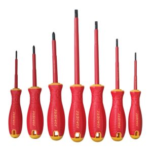 KIT JUEGO 7 DESTORNILLADORES AISLADOS 1000V 3 PLANOS + 3 PHILLIPS JADEVER - Vista 2