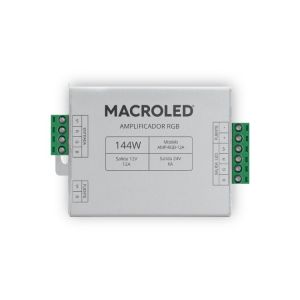 AMPLIFICADOR PARA CINTA LED 12-24 V RGB 10 MTS MACROLED - Vista 2