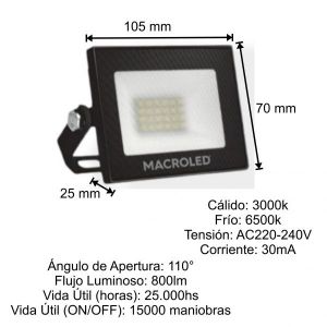 REFLECTOR LED SMD 10W IP65 ECO MACROLED - Vista 5