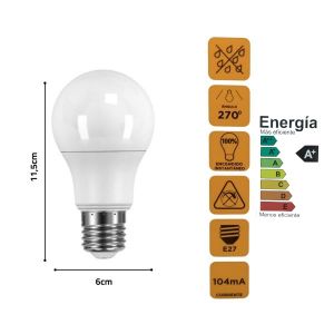 LAMPARA BULBO LED 12 WATT CANDELA COLOR CALIDO X5 UNIDADES - Vista 4