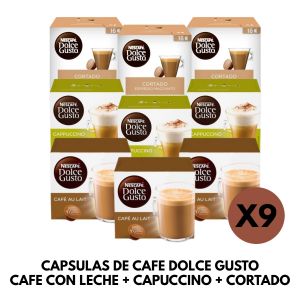 CAPSULAS DE CAFE DOLCE GUSTO CAFE CON LECHE + CAPUCCINO +  CORTADO - Vista 2