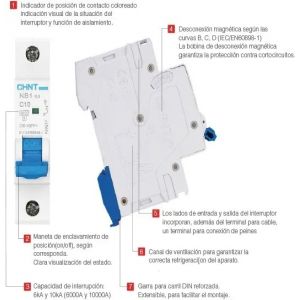 DISYUNTOR BIPOLAR 2X25A 30 MA (CLASE AC) 6KA CHINT - Vista 5