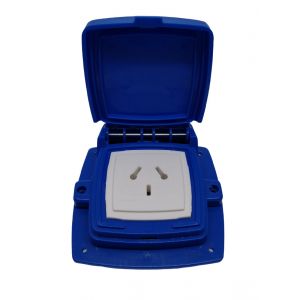 LLAVE 1 TOMA 10A (ESPECIAL) CAPSULADO P/ EMBUTIR AZUL EXULTT 