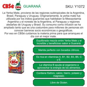 PAQUETE YERBA CBSE GUARANA 500 GR X 12 UNIDADES - Vista 3