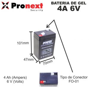 BATERIA DE GEL PRESS DE 6V 4A - Vista 2