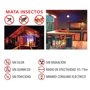 LAMPARA LED MATA INSECTOS  BULBO 9W - LUZ DIA + LUZ UV-A - Vista 2