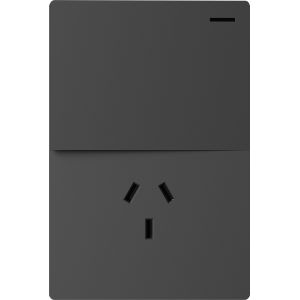 SET ARMADO TECLA Y TOMACORRIENTE MILAN GRIS MACROLED (1 PUNTO Y TOMACORRIENTE) 10A C/ BASTIDOR METALICO