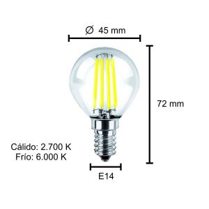 LAMPARA GOTA FILAMENTO LED 4W E14 MACROLED - Vista 5